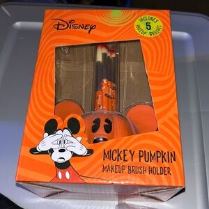 HP🎊🎃Mickey pumpkin make up brush holder +5 make up brushes